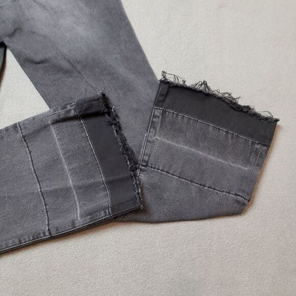 HIDDEN Raw Hem Ankle Flare Leg Jeans Black/Grey Mid Rise Jeans size 27 - Picture 4 of 14